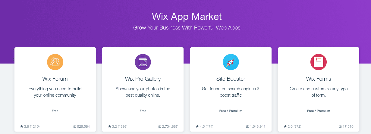 The Wix App Market.