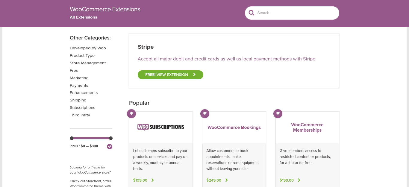 The WooCommerce Extensions Store.