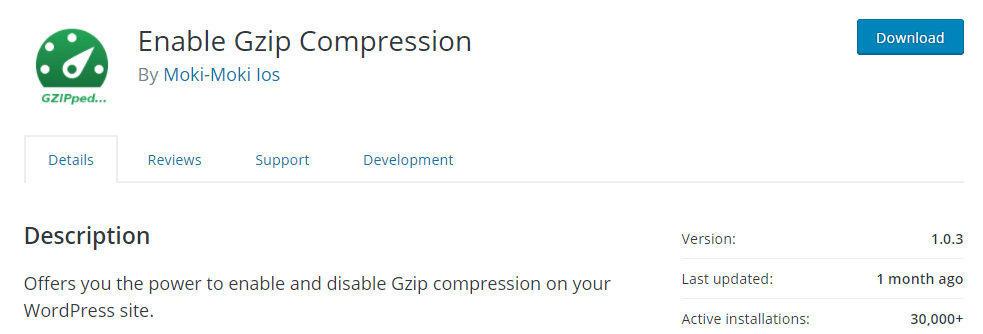 Le plugin WordPress Enable Gzip Compression.
