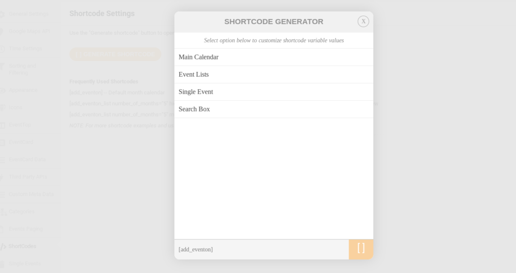 shortcode generateur
