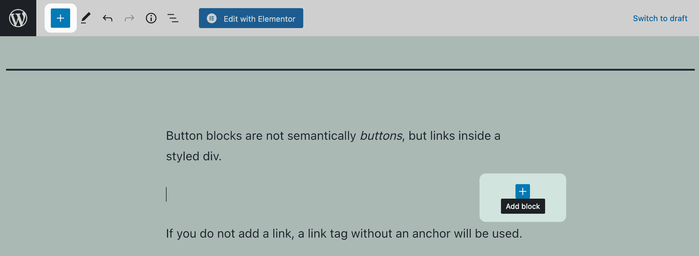 Le bouton Ajouter un bloc dans WordPress.
